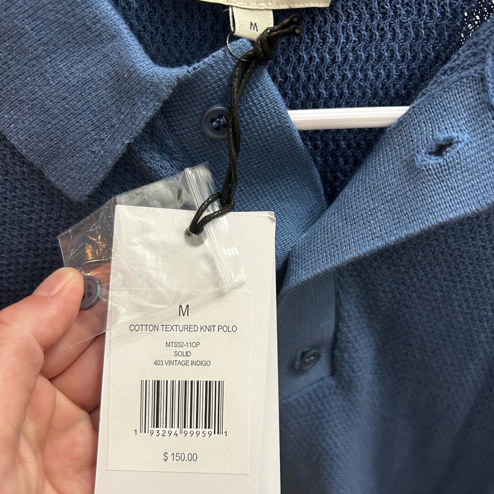 Onia Vintage Indigo Cotton Knit Polo